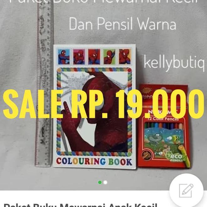 Paket Buku Mewarnai Anak Kecil Karakter Spiderman Set Pensil Warna