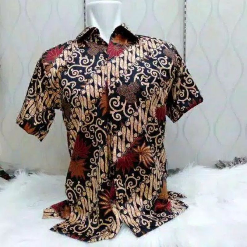 COUPLE BATIK / SARIMBIT BATIK / BATIK KEBAYA / SERAGAM KELUARGA / COUPLE BATIK KENANGA HITAM / NEW-KEMEJA PENDEK