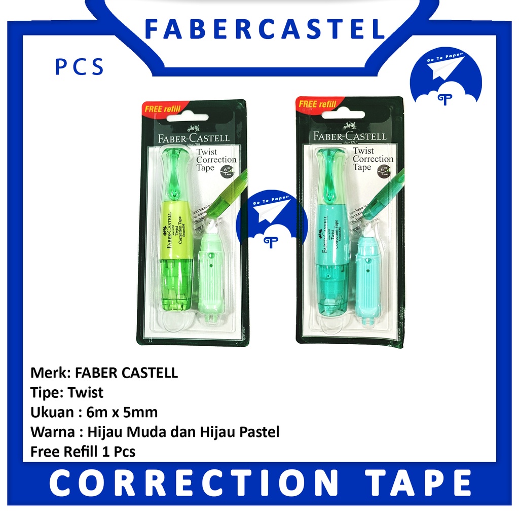 

FABER CASTELL Twist Correction Tape 6m x 5mm Free Refill - Per Pcs