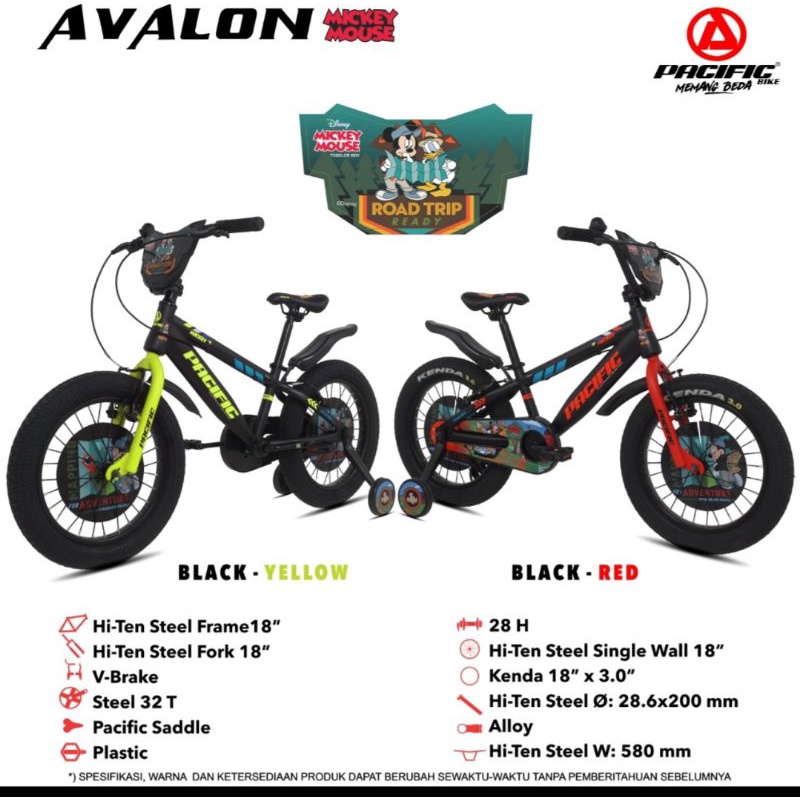 Sepeda Anak BMX 18 inch Pacific Avalon Mickey Mouse
