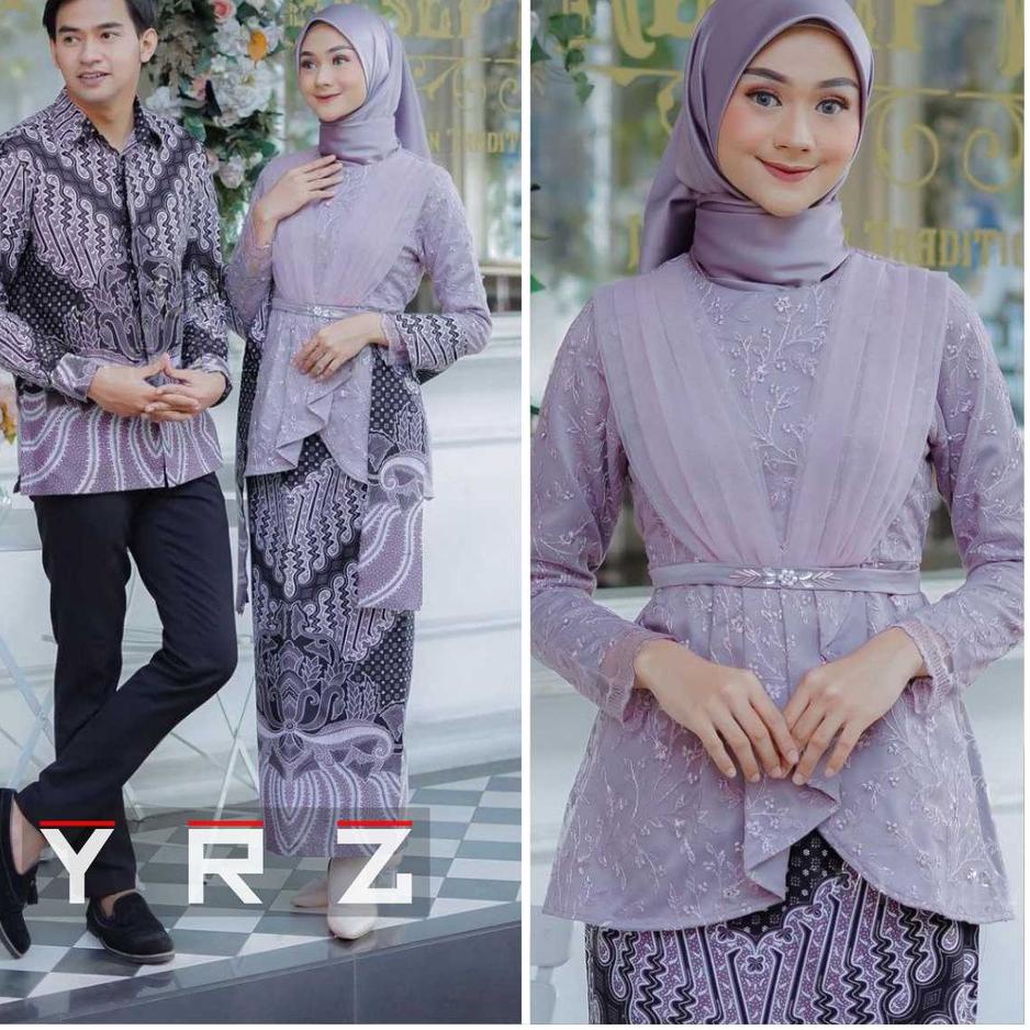 Top Produk.. Baju Batik Couple Kebaya Brokat Modern, Batik Kebaya Lamaran Tunangan Baju Batik Wisuda