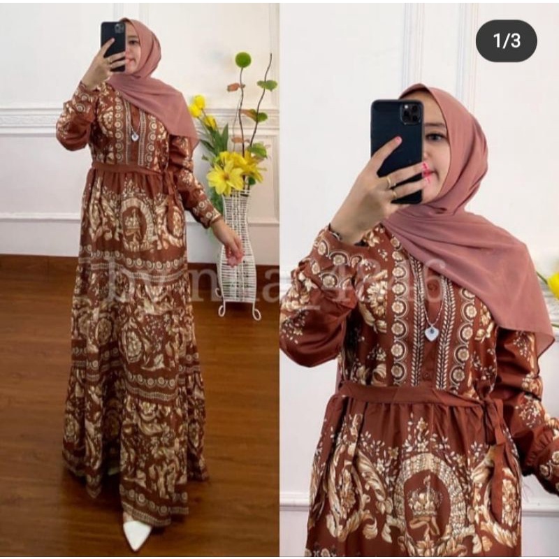 GAMIS BANGKOK ORIGINAL SOIRA BAHAN KATUN SILK PREMIUM