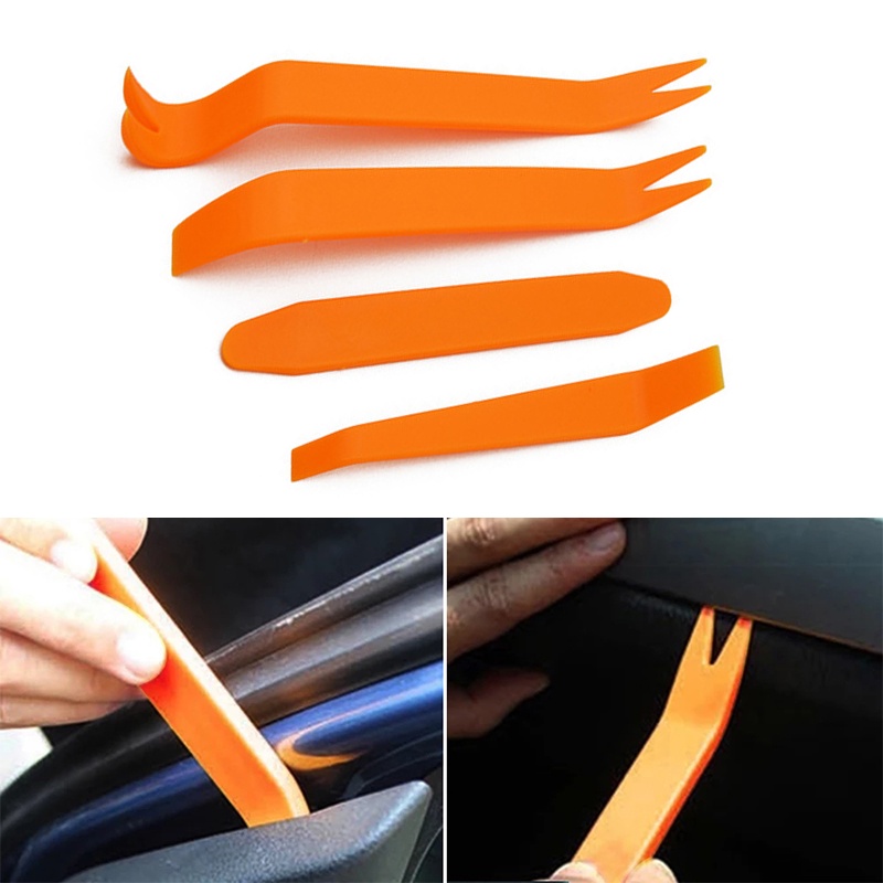 4pcs Alat Pembuka Kancing Klip Panel Trim Pintu Mobil Portable Untuk Reparasi