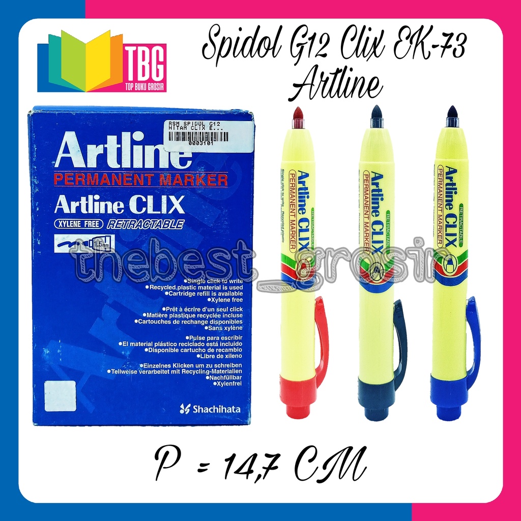 

1 PCS SPIDOL G12 CLIX EK-73 ARTLINE / SPIDOL PERMANENT/ PERMANENT MARKER ARTLINE