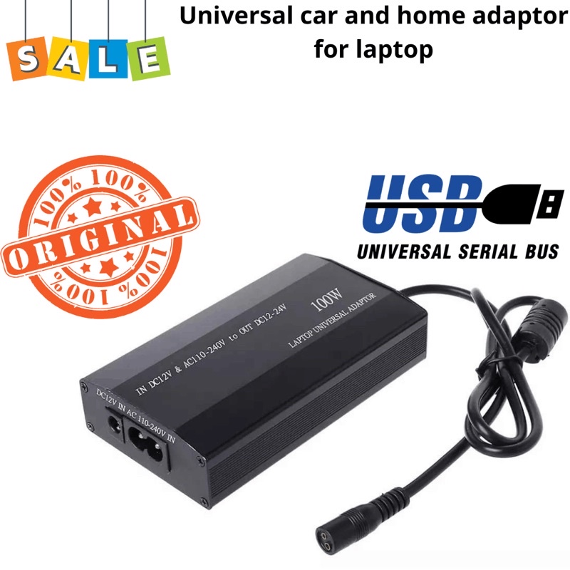 Adaptor universal laptop adaptor 100w combo charger DI mobil 12V-24V 5A