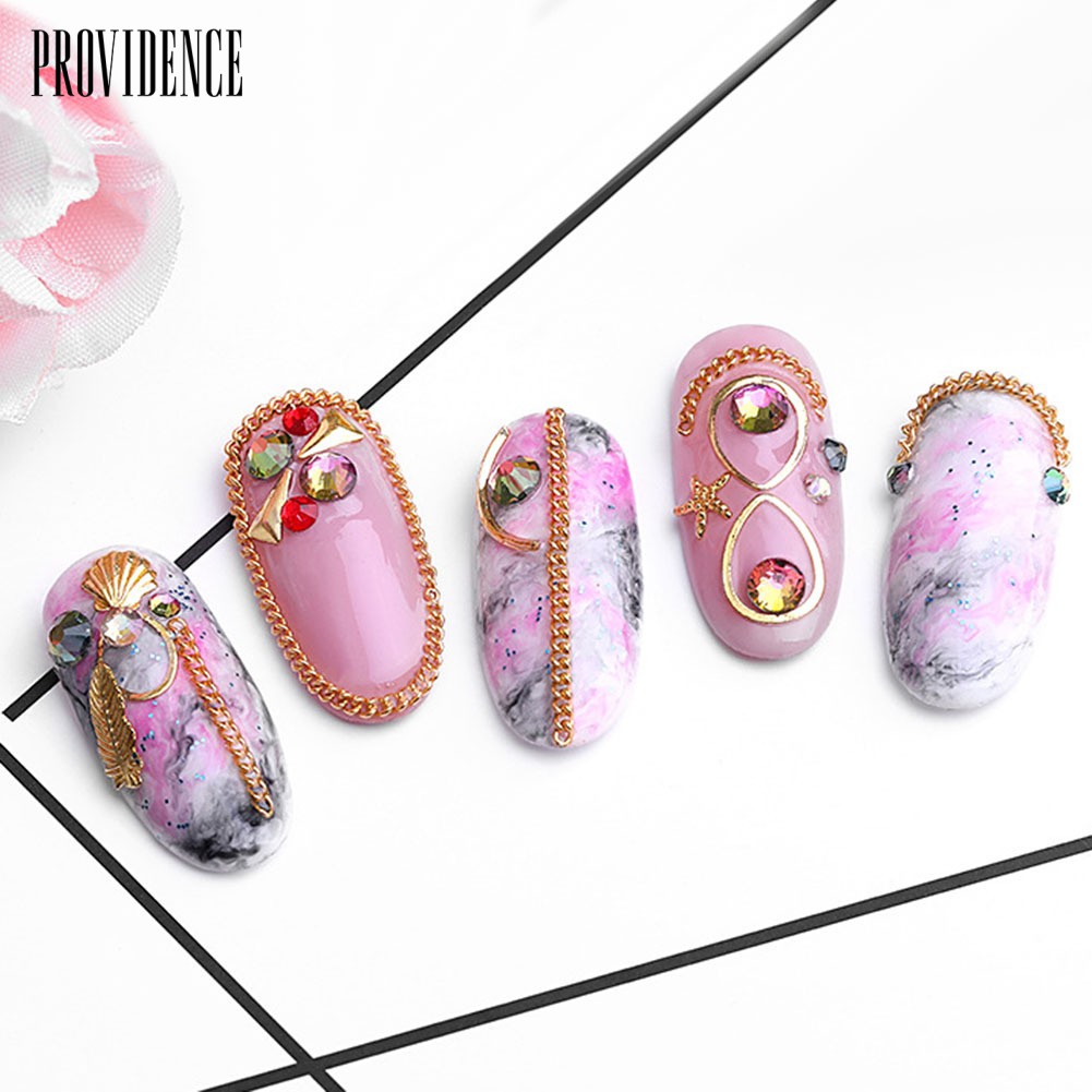 Providence Punk Style Mixed Size Nail Chains 3D Alloy Art Decorations DIY Manicure Supplies