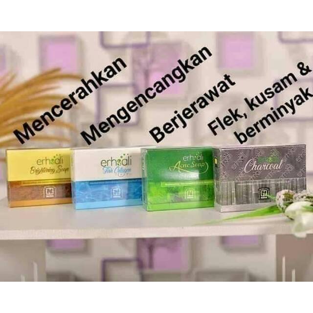SABUN ERHSALI NASA/ERHSALI ACNE SOAP/ERHSALI BREGHTENING SOAP/ERHSALI CHARCOAL SOAP/ERHSALI CHARCOAL