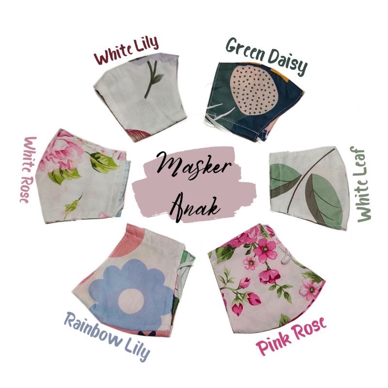 Masker Kain anak motif karakter Masker 2 ply Masker anak laki laki dan perempuan