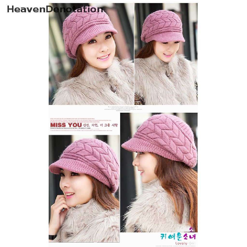 [HeavenDenotation] Women Knitted Hat Winter Warm Knitted Baggy Beret Beanie Hat Ski Hat