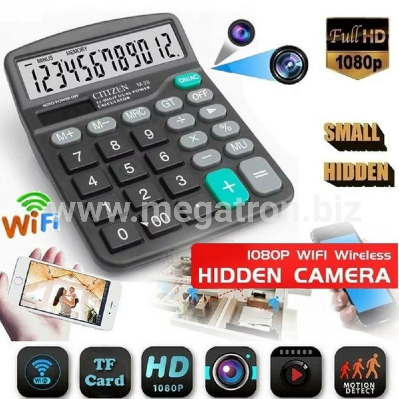 Wifi Spy Camera model Kalkulator - Pantau live jarak jauh via Android/iOS