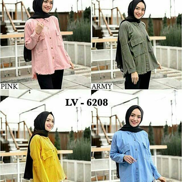 KEMEJA WANITA DENIM LV 6208