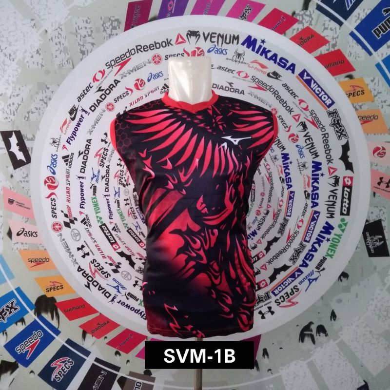 Singlet olahraga voli jersey volley ball baju olahraga tanpa lengan lekbong pria SVM-1BC kaos oblong
