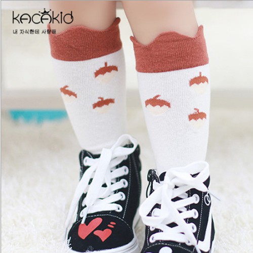 Kaos kaki korea, kaos kaki panjang selutut, kaos kaki putih motif, kaos kaki lucu