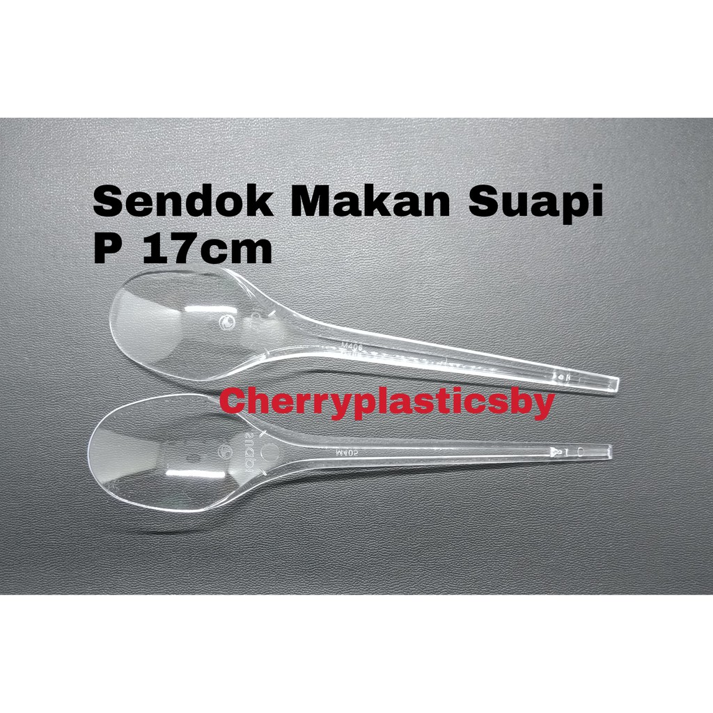 Sendok Makan SUAPI Bening Transparan Putih Susu pak 100pc