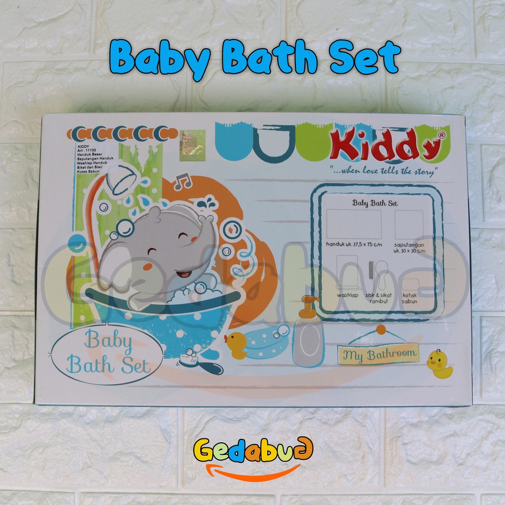 Baby Bath set Kiddy Biru Kado bayi | Perlengkapan Mandi Anak 6 in 1