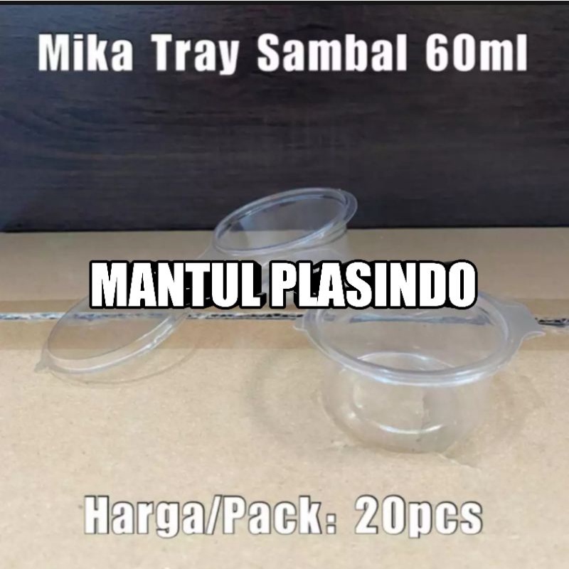 isi 20pcs Mika Tray Sambal 60ml Saos Klip / Mika Sambal