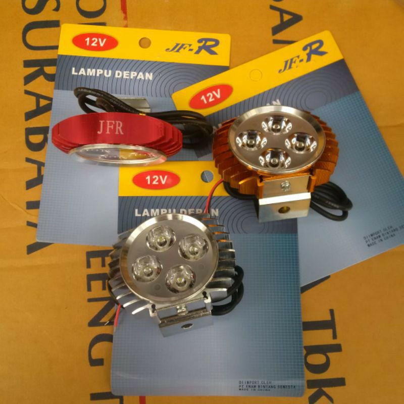 Lampu Sorot Lampu Tembak LED 4 Mata Gepeng 3 Mode Universal