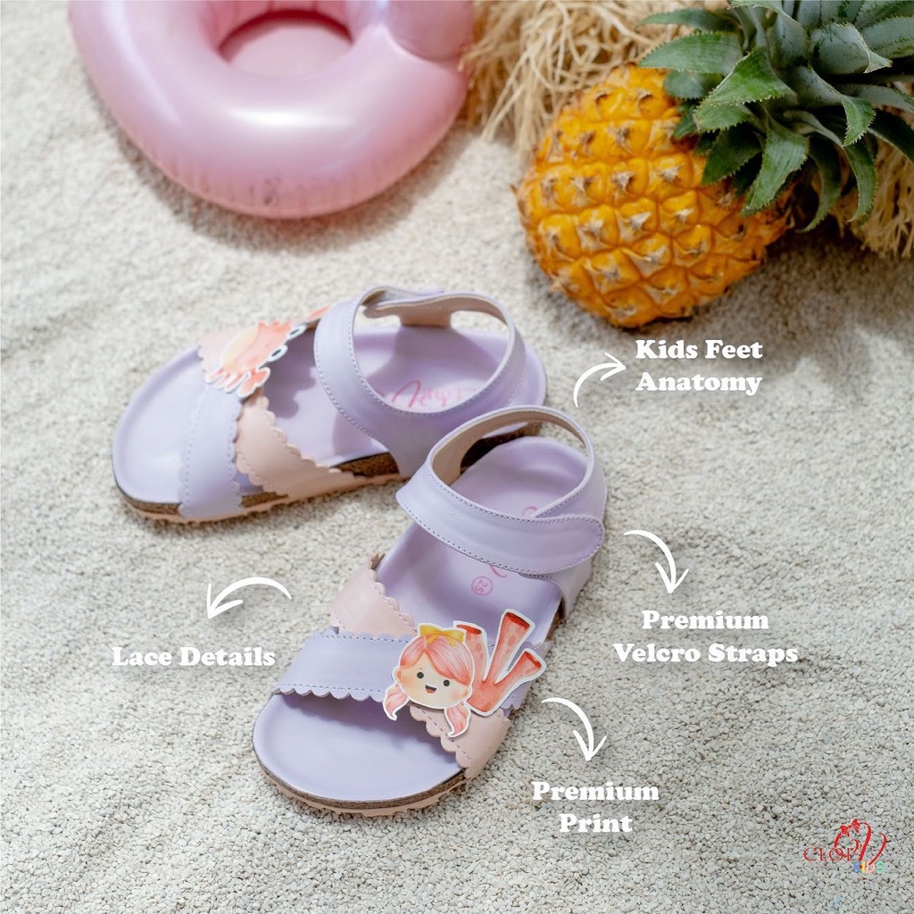 CLOEVKIDS - Wavy Sepatu Sandal Anak Perempuan READY STOCK - Mermaid Series