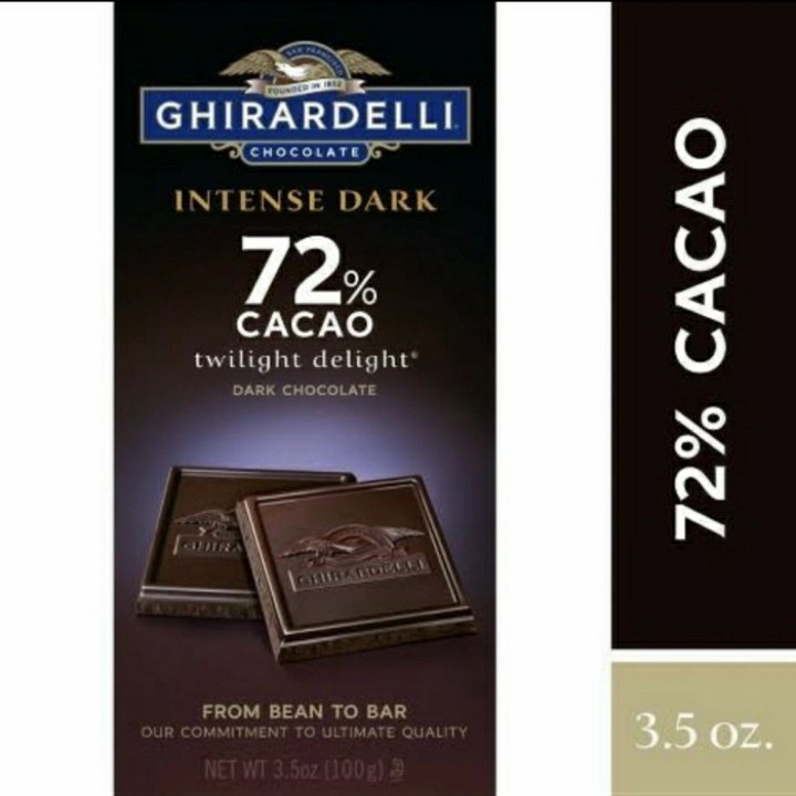 

GHIRARDELLI Intense Dark 72% Cacao Bar Chocolate 100gr Cokelat Premium