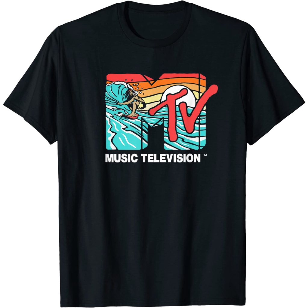 Baju Dewasa Mademark x MTV - MTV Catch a Wave MTV Surfer Logo Retro Graphic T-Shirt