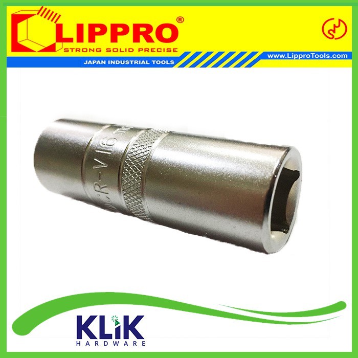 Lippro Mata Kunci Sok Shock Busi 1/2 Inch x 16 mm - Spark Plug Sock 16 mm