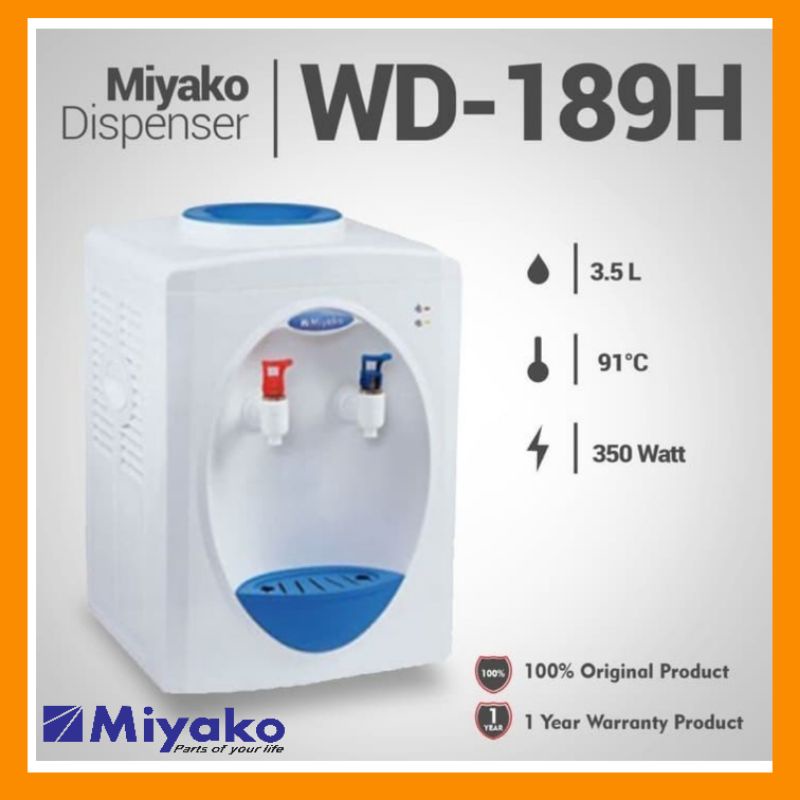 MIYAKO Dispenser Air Panas Dan Normal WD 189 H 100%Original Garansi Resmi