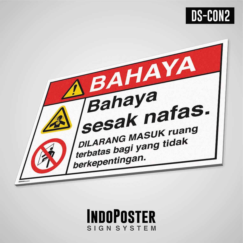 

Safety Sign Rambu K3 PVC ANSI Ruang Terbatas Sesak Nafas