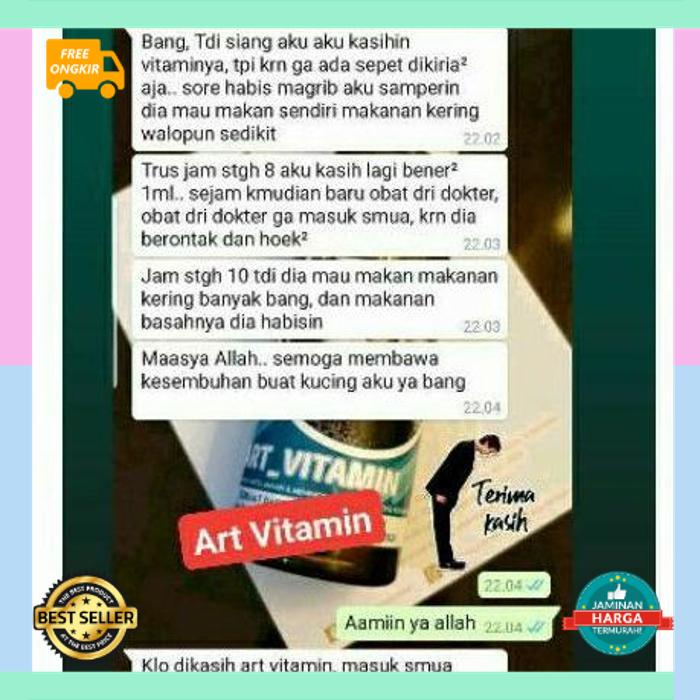 ART VITAMIN KUCING PENAMBAH NAFSU MAKAN MENJAGA IMUN Nafsu Makan, Bulu Rontok, Jamur, Kutu, Scabies