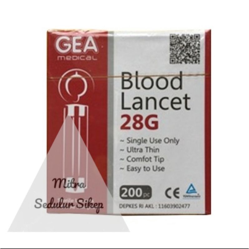 Blood Lancet Gea Isi 200 l Jarum Lancet isi 200