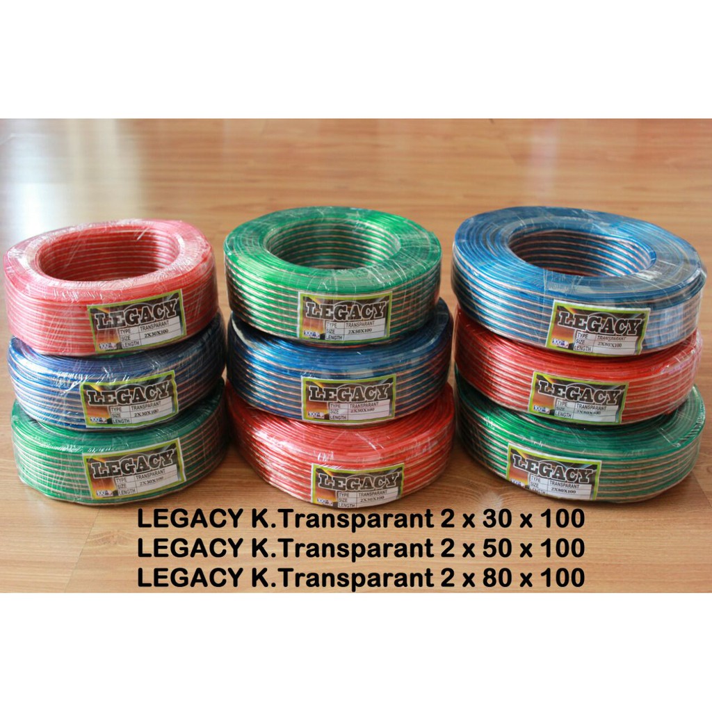 Kabel Audio/ Listrik Transparan ukuran 2x30 Meteran