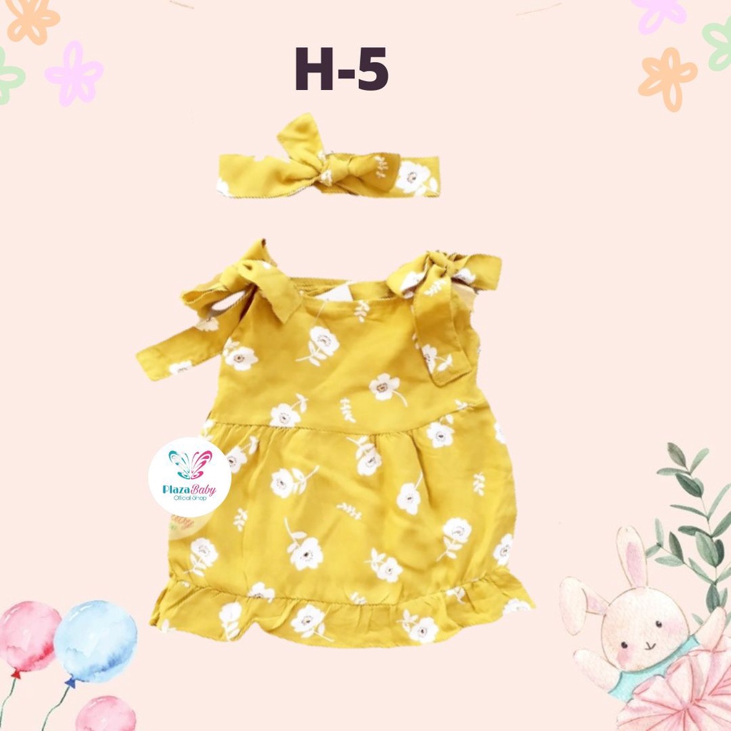 Plazababyku BBB DRESS MAUREEN dress anak perempuan bayi motif bunga lucu free headband