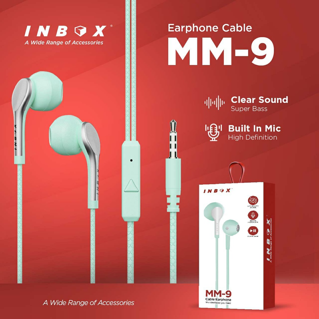 Headset Bass INBOX MM 1 / 2 / 8 / 9 / 10 Earphone Bass Wired Earphone Mega Bass HD Headset Handsfree