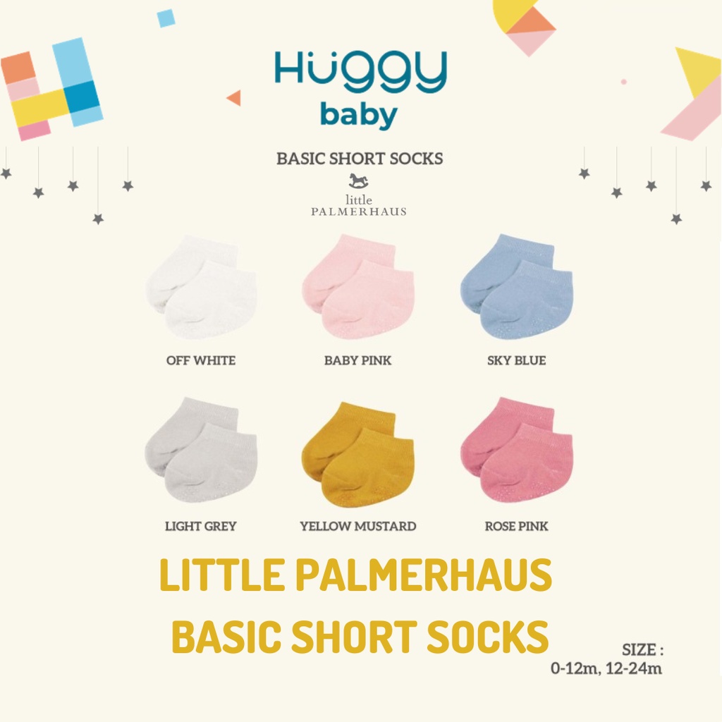 Little Palmerhaus Basic Short Socks Antislip | Kaos Kaki Anak