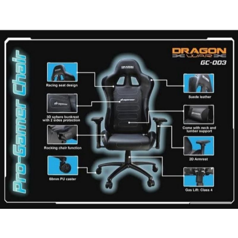 Dragon War Gaming Chair GC003 [ DragonWar Kursi Gaming ]