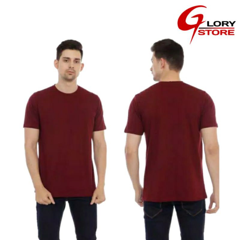 KAOS POLOS MERAH MAROON / KAOS PERIA / BAJU PRIA