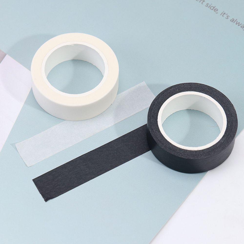 Agustinina Tape Perekat DIY Anti Kotor Scrapbooking Renovasi Rumah Stiker Putih Hitam Solid Stationery