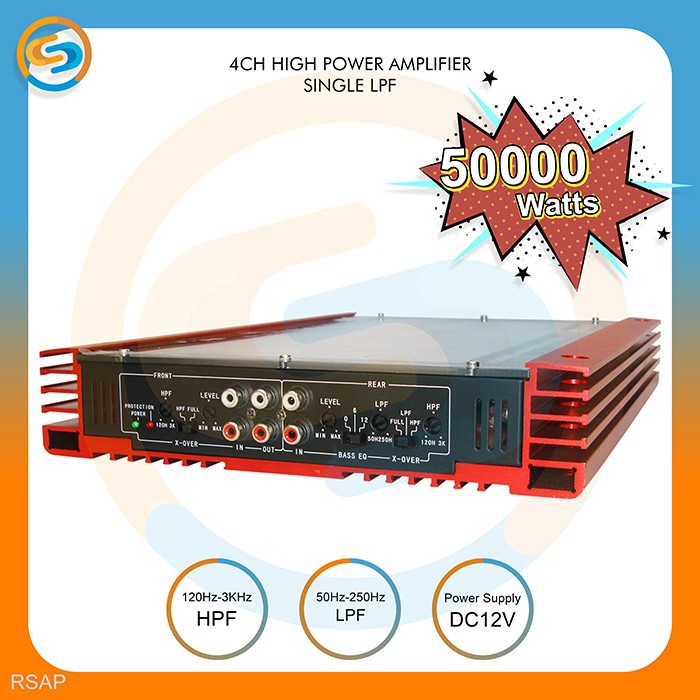 POWER AMPLIFIER 4 CHANNEL CLASS D 50000WATTS RSAP SINGLE LPF