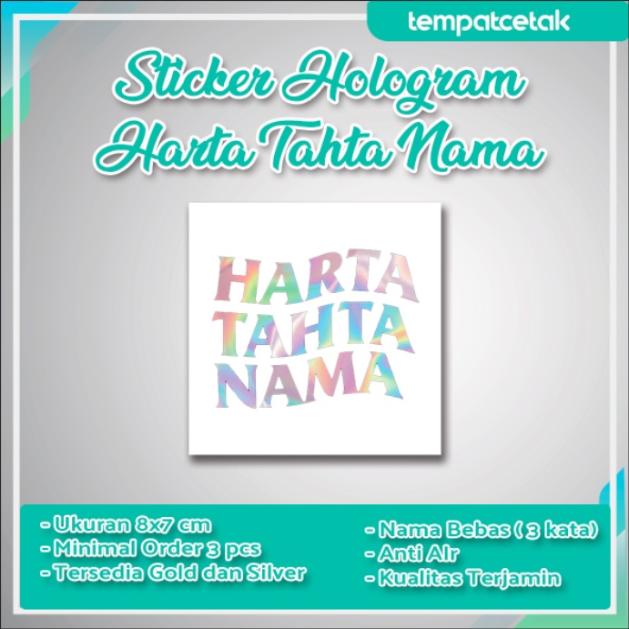 

3 PCS STICKER HOLOGRAM HARTA TAHTA NAMA TERMURAH