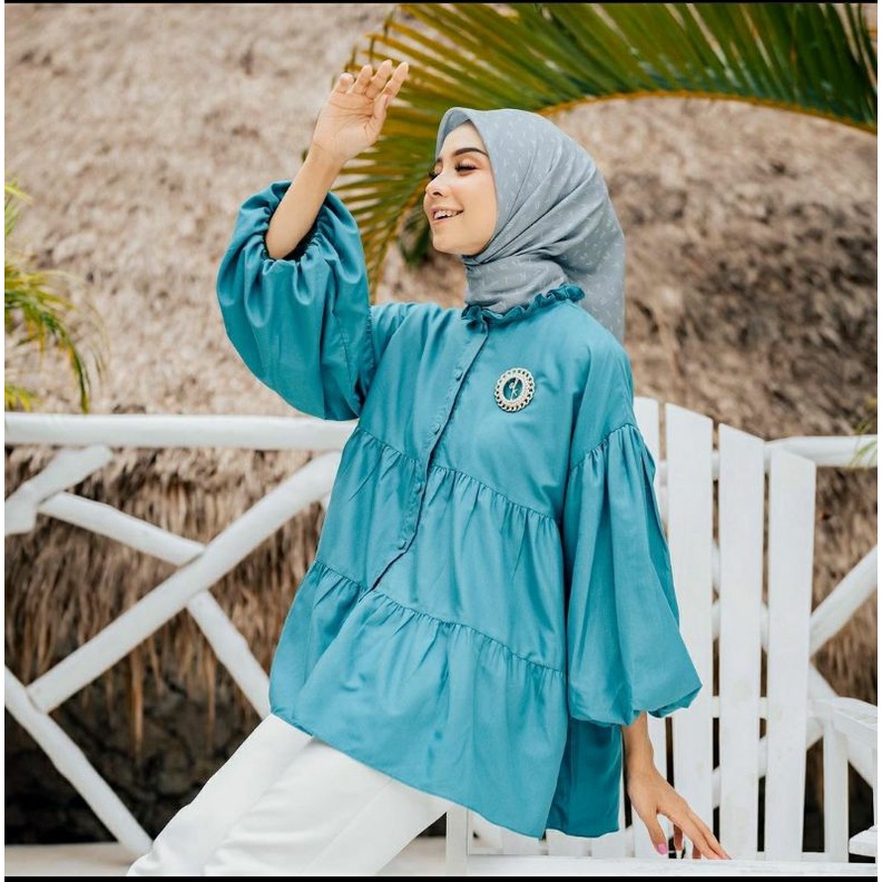 Wearing Klamby Lana Blouse