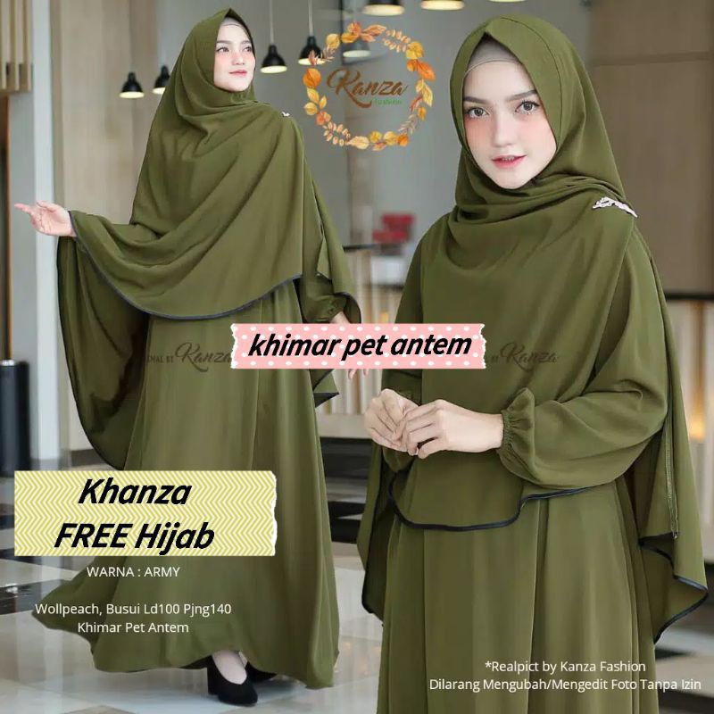 BISA COD Baju Gamis Dress Pesta Kondangan Muslim Syari Busui Polos Wanita Ukuran  L XL XXL JUMBO KHA