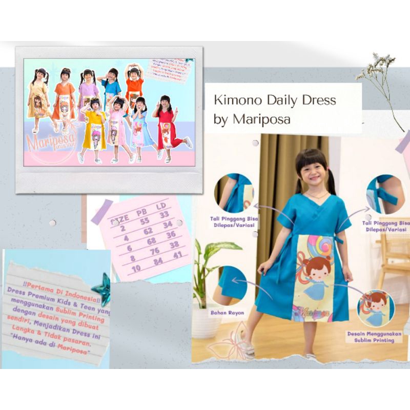 KIMONO DAILY DRESS by Mariposa izzi.kids
