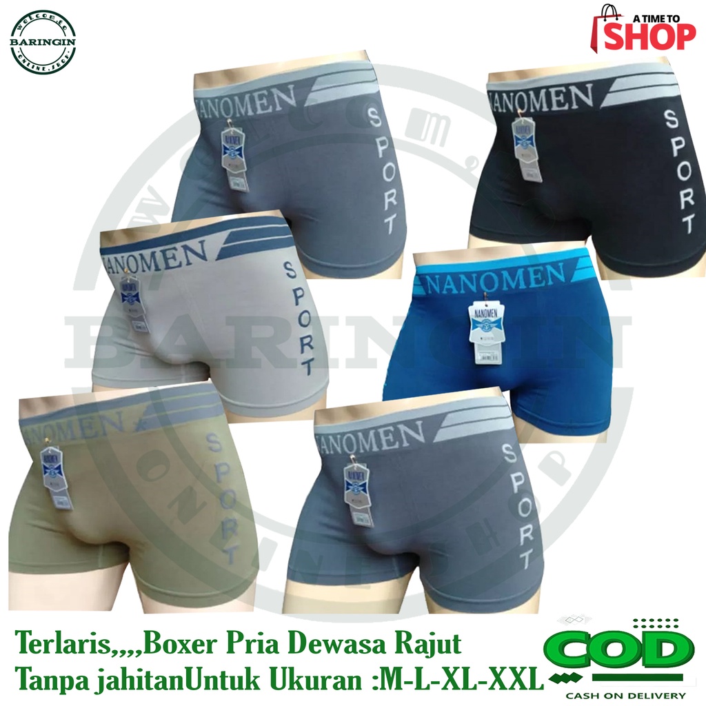 Boxer Pria Dewasa [ Isi 6 Pcs ] Boxer Cowok Keren // Dalaman Cowok Keren // Boxer Cowok Distro // Celana Dalam pria dewasa Bhan Rajut/ Tanpa Jahitan Ukuran : M-L-XL