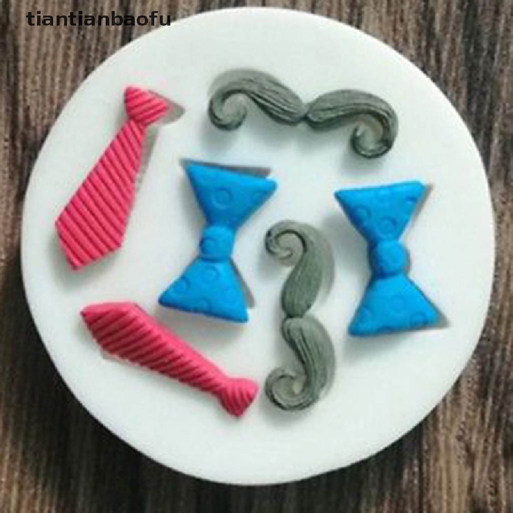 [tiantianbaofu] Silicone Beards Mustache Bow Tie Fondant Mould Cake Sugarcraft Chocolate Mold  Boutique