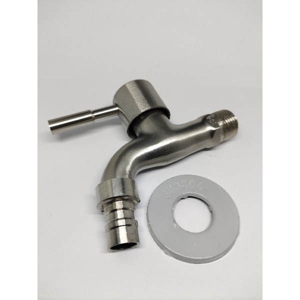 Kran Engkol Stainless SUS304 1/2 Inch - Keran Air Taman - Kran Mesin Cuci - Kran Cuci Tembok Dinding