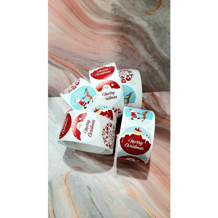 

Sticker Roll Natal / Stiker Xmas / Stiker Christmas Diameter 4cm