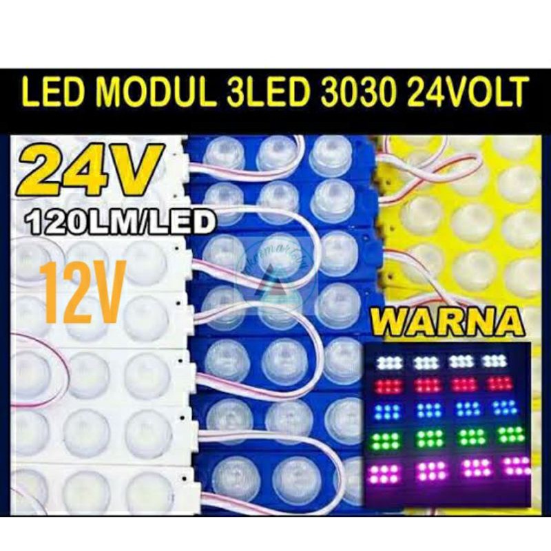 LAMPU Samping Bak Truk LED MODUL 3 MATA BESAR SMD 3030 12V / 24V