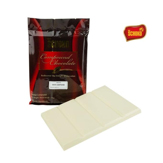 

[COD] SCHOKO White Compound Chocolate Block - 1 Kg / Coklat Batangan [COD]