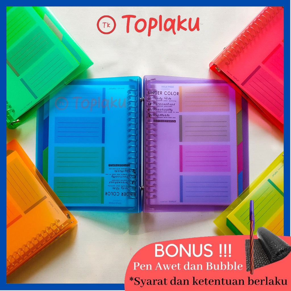 

Premium Binder Note Buku Kuliah A5 Polos Anti Air Transparan Notebook Book Sekolah Bening