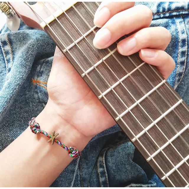 Perusik Stripe Ungu (gelang couple/ gelang unisex/ gelang huruf/ gelang inisial)