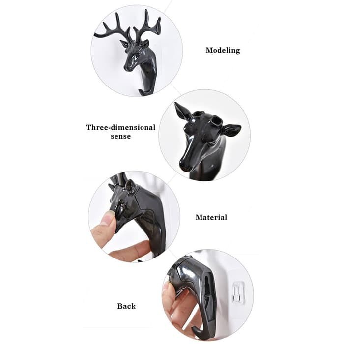 Gantungan Dinding Model Antlers Head YQX003 2018 Black